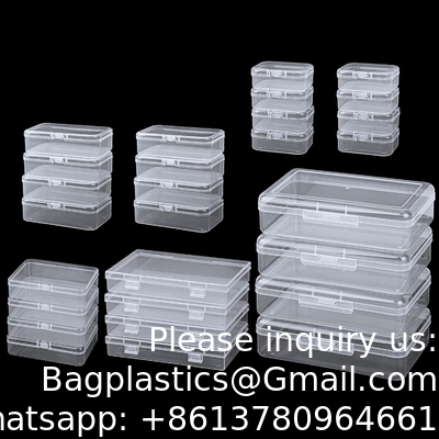 Organisator opslagdoos, rechthoekige lege mini heldere plastic organisator opslagdoos Containers met deksels Kleine artikelen