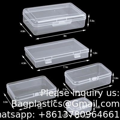 Organisator opslagdoos, rechthoekige lege mini heldere plastic organisator opslagdoos Containers met deksels Kleine artikelen