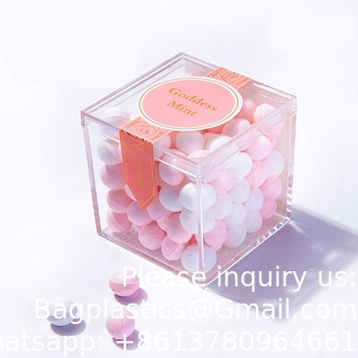 Acryl plastic vierkante kubus kleine doos met deksel decoratieve opslagdozen sieraden display mini container voor thuis snoep