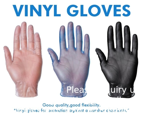 Eenmalige vinyl-examenhandschoenen Groothandel poedervrije vinylhandschoenen voor de voeding PVC-handschoenen voor het reinigen