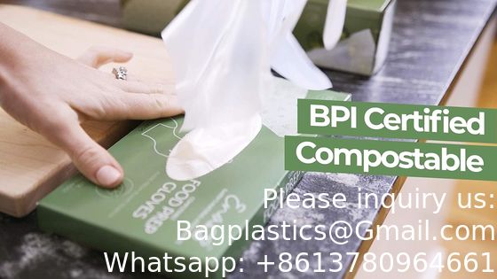 100% composteerbare handschoenen, cornstarchgloves, foodservice wegwerphandschoenen, foodprep kookhandschoenen, milieuvriendelijk