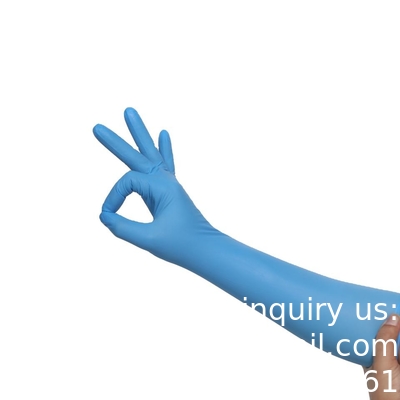 Hoge kwaliteit gratis monsters sky blauw wegwerp groothandel medicijnpoeder gratis lange mouw niet-steriele nitrilhandschoenen