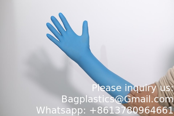 Hoge kwaliteit gratis monsters sky blauw wegwerp groothandel medicijnpoeder gratis lange mouw niet-steriele nitrilhandschoenen