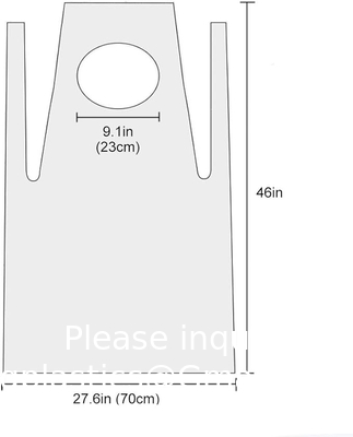 Wegwerpwitte plastic schort, 46 inch x 28 inch waterdicht polyethyleen voor koken schilderen kunst en ambacht