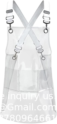 Barber-schort Cross-back verstelbaar schort met 3 zakken Hair salon werk schort voor haarstylist (22.8  W 25.5  L)