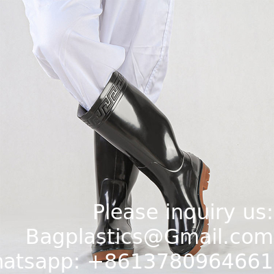 Anti-slip outdoor werk rubberen laarzen hoge hakken standaard Custom logo waterdicht mannen vrouwen pvc regen laarzen visserslaarzen