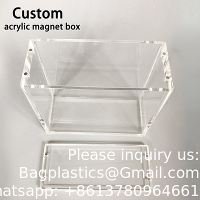 Acryl doos Custom Clear Plexiglass Acrylic Display 5 Side Box Schuifdeksel Poke Poke Mon Card Booster Display