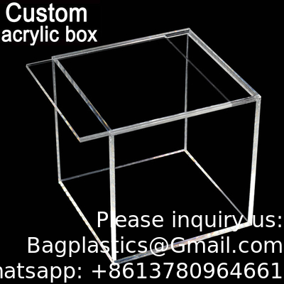Acryl doos Custom Clear Plexiglass Acrylic Display 5 Side Box Schuifdeksel Poke Poke Mon Card Booster Display