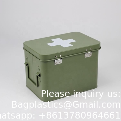 Metalen EHBO-opslagdoos EHBO-kit Medische opslagdoos Medische tin, Metalen medische opslagdoos