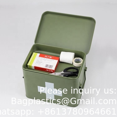 Metalen EHBO-opslagdoos EHBO-kit Medische opslagdoos Medische tin, Metalen medische opslagdoos