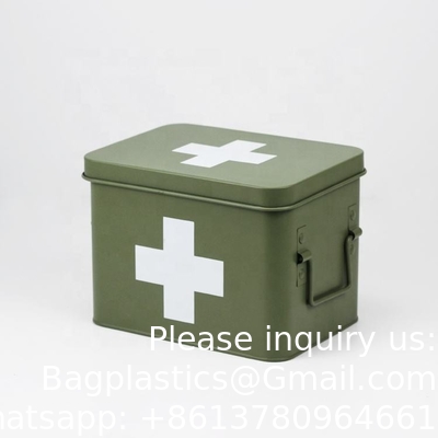 Metalen EHBO-opslagdoos EHBO-kit Medische opslagdoos Medische tin, Metalen medische opslagdoos