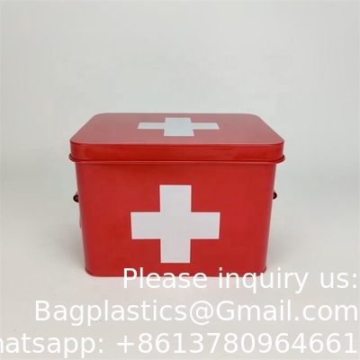 Metalen EHBO-opslagdoos EHBO-kit Medische opslagdoos Medische tin, Metalen medische opslagdoos