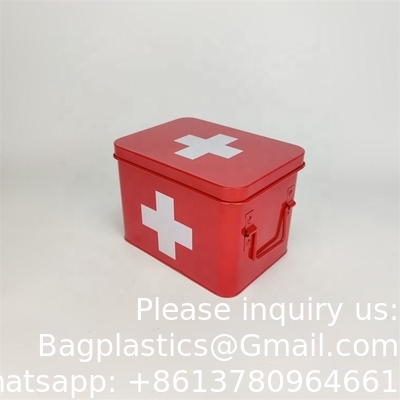 Metalen EHBO-opslagdoos EHBO-kit Medische opslagdoos Medische tin, Metalen medische opslagdoos
