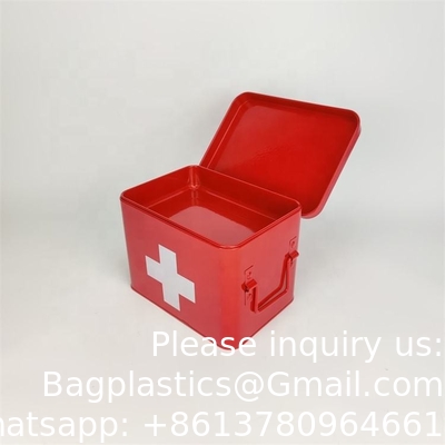 Metalen EHBO-opslagdoos EHBO-kit Medische opslagdoos Medische tin, Metalen medische opslagdoos