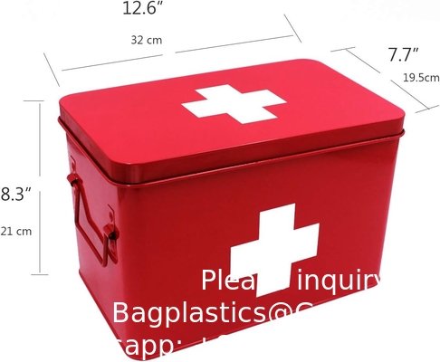 Metalen EHBO-opslagdoos EHBO-kit Medische opslagdoos Medische tin, Metalen medische opslagdoos
