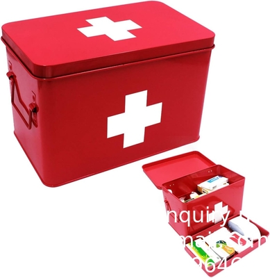 Metalen EHBO-opslagdoos EHBO-kit Medische opslagdoos Medische tin, Metalen medische opslagdoos
