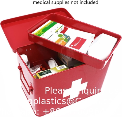 Metalen EHBO-opslagdoos EHBO-kit Medische opslagdoos Medische tin, Metalen medische opslagdoos