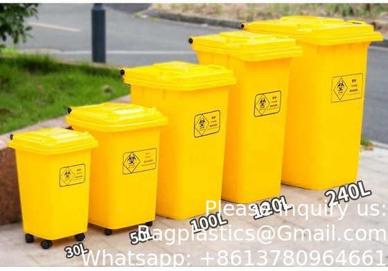 Ziekenhuis vuilnisbak biogevaarlijke wielenbak Plastic Products Hdpe Gevaarlijke afvalcontainers Biogevaarlijke vuilnisbakken