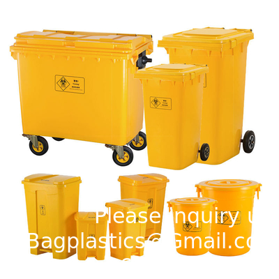 Ziekenhuis vuilnisbak biogevaarlijke wielenbak Plastic Products Hdpe Gevaarlijke afvalcontainers Biogevaarlijke vuilnisbakken