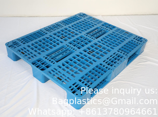 1200*1000 Industriële drie-skids pallets zware Euro HDPE grote stapelbare vierweg aanpassen plastic pallet