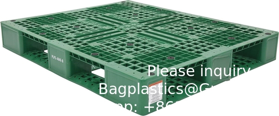 1200*1000 Industriële drie-skids pallets zware Euro HDPE grote stapelbare vierweg aanpassen plastic pallet