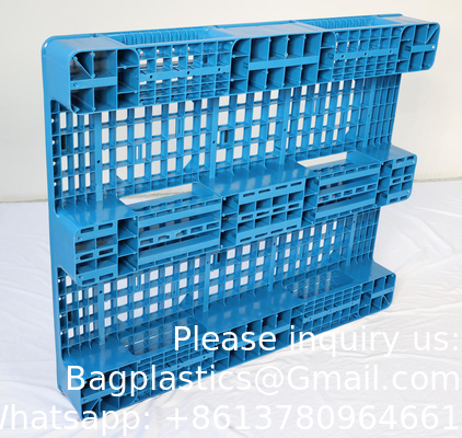 1200*1000 Industriële drie-skids pallets zware Euro HDPE grote stapelbare vierweg aanpassen plastic pallet