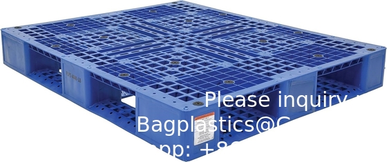 1200*1000 Industriële drie-skids pallets zware Euro HDPE grote stapelbare vierweg aanpassen plastic pallet