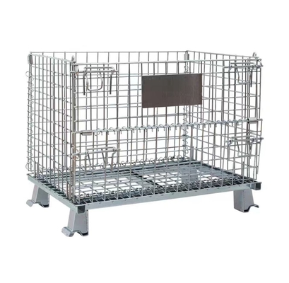 Heavy Foldable Mesh Palet Steel Storage Cages Folding Lockable Storage Cages Draadmaas Container voor opslag systeem