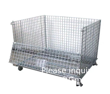 Heavy Foldable Mesh Palet Steel Storage Cages Folding Lockable Storage Cages Draadmaas Container voor opslag systeem