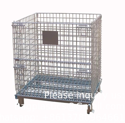 Heavy Foldable Mesh Palet Steel Storage Cages Folding Lockable Storage Cages Draadmaas Container voor opslag systeem