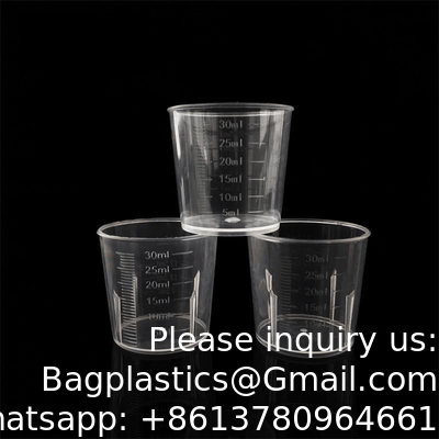 Medicijnbekers Duidelijke Transparante Wegwerpbekers PP Plastic Medicijn Dispenser 10ml 20ml 30ml Liquid Measuring Medicine