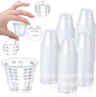 Medicijnbekers Duidelijke Transparante Wegwerpbekers PP Plastic Medicijn Dispenser 10ml 20ml 30ml Liquid Measuring Medicine