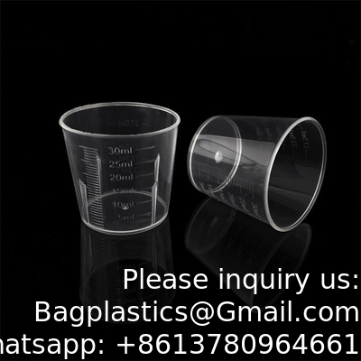 Medicijnbekers Duidelijke Transparante Wegwerpbekers PP Plastic Medicijn Dispenser 10ml 20ml 30ml Liquid Measuring Medicine