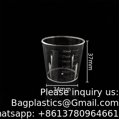Medicijnbekers Duidelijke Transparante Wegwerpbekers PP Plastic Medicijn Dispenser 10ml 20ml 30ml Liquid Measuring Medicine