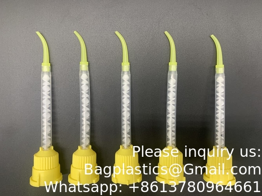 Tandheelkundig wegwerp-intral oraal punt tandartstool Geel kleur afdruk meng tips OEM Groothandel