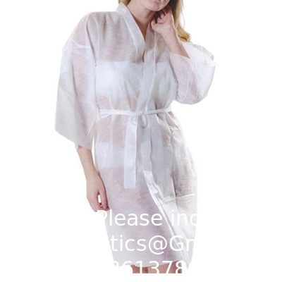 Eenmalige niet-geweven kimono Japan Mannen Vrouwen Kleding PP Materiaal Wit Zwart Kleding Haar Kleding Uniform Voor Massage Nylon
