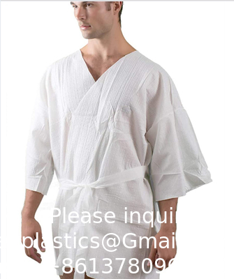 Eenmalige niet-geweven kimono Japan Mannen Vrouwen Kleding PP Materiaal Wit Zwart Kleding Haar Kleding Uniform Voor Massage Nylon