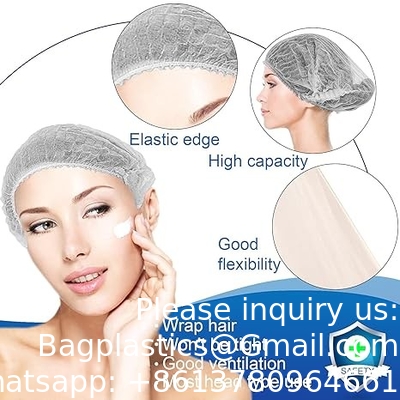 Bouffant Caps Wegwerp Douche Cap Custom Hotel Amenity Bad Spa Hair Cap Waterdicht Wegwerp Witte Hoofd Cap