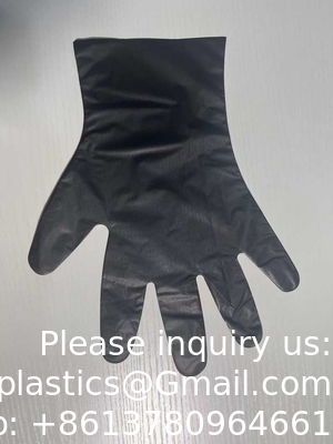 Groothandel wegwerphandschoenen voor voedselbereiding TPE CPE HDPE Zwart Transparante sterkte Wegwerphandschoen van kunststof