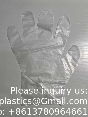 Groothandel wegwerphandschoenen voor voedselbereiding TPE CPE HDPE Zwart Transparante sterkte Wegwerphandschoen van kunststof