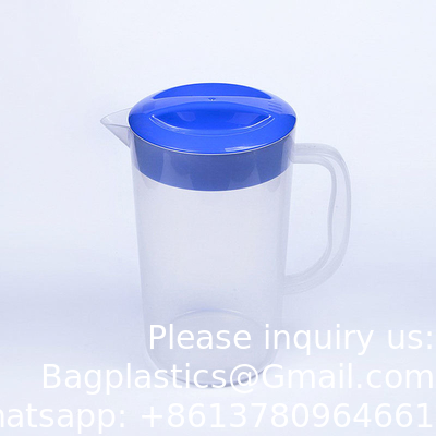 Plastic pot met deksel BPA-vrij milieuvriendelijke karafes mengdrankwaterpot limonade sap drank pot ijs