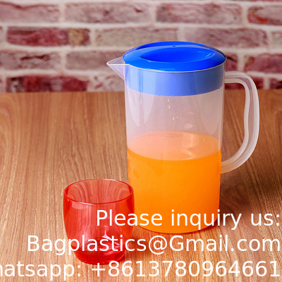 Plastic pot met deksel BPA-vrij milieuvriendelijke karafes mengdrankwaterpot limonade sap drank pot ijs