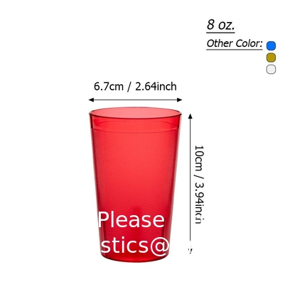 8oz Custom Tumbler Cup Logo Amber Drinkglassen Water Tumbler Plastic Tumbler Drankbeker