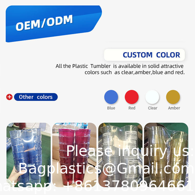 8oz Custom Tumbler Cup Logo Amber Drinkglassen Water Tumbler Plastic Tumbler Drankbeker