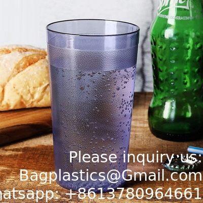 Harde plastic bekers Duidelijke plastic dubbel gekleurde randbekers Fancy wegwerpbrouwbekers Elegante feestbekers