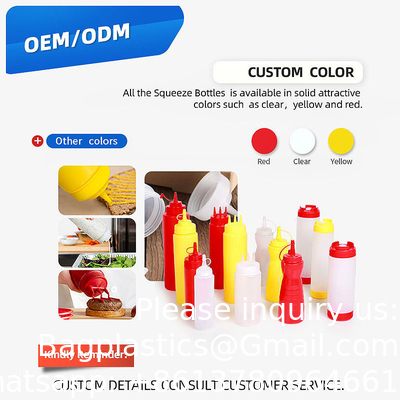 Geurenflessen voor vloeistoffen voor siroop, ketchup, sauzen, dressing, olie, honingflessen