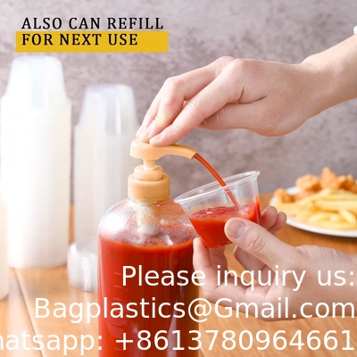 Portiebekers met deksels, kleine plastic containers met deksels, luchtdichte, stapelbare soufflebekers, Jello Shot-bekers, saus