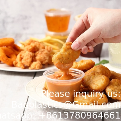 Portiebekers met deksels, kleine plastic containers met deksels, luchtdichte, stapelbare soufflebekers, Jello Shot-bekers, saus