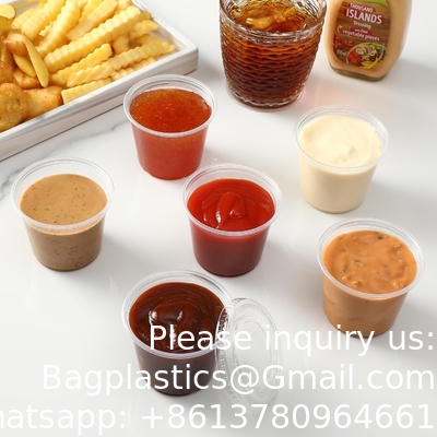 5.5 oz portiebekers met deksels, Jello Shot-bekers, kleine plastic containers, luchtdichte en stapelbare soufflebekers