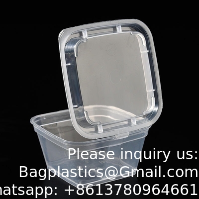 1oz 2oz 3oz 4oz vierkant wegwerp Chili Sauce Cups Neem uit PP Materiaal Duidelijke Plastic Portion Cup Met Hinged Deksel